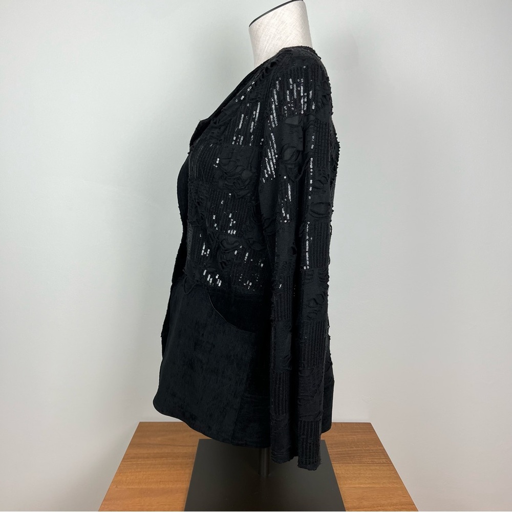 Tesoro Moda Distressed Suede Blazer Jacket - Picture 8 of 16